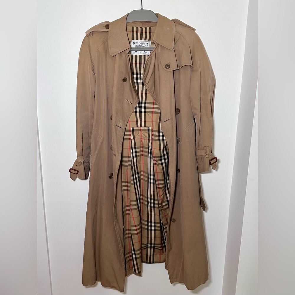 Burberry Beige Trench Coat with Check Lining